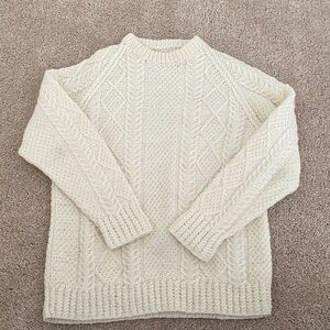 Men's Cream Cable Knit Sweater